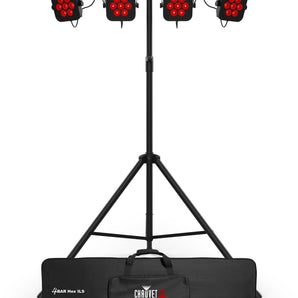 Chauvet DJ 4BAR HEX ILS LED Wash Lighting System w/Stand+Footswitch+Bag+Facade