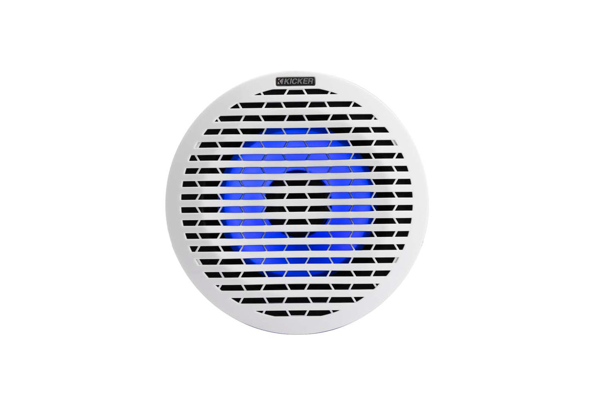 Pair Kicker 51KM614FL 6.5" Thin Mount 60w Marine Boat Speakers w/RGB LED KM614FL