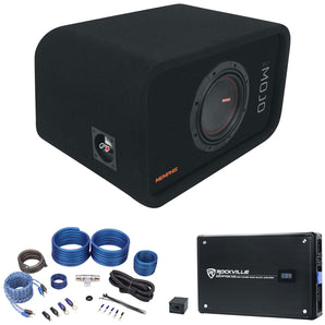 Memphis Audio MJME8S1 V2 8" MOJO Loaded Car Subwoofer+Box+Mono Amplifier MJM822