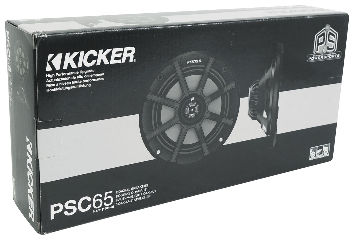 Pair KICKER 51PSC652 6.5" 120 Watt Speakers For Motorcycle/ATV/UTV 2-Ohm PSC65