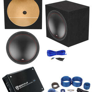 MTX 5515-22 15" 800w Subwoofer+Sealed Sub Box Enclosure+Mono Amplifier+Amp Kit