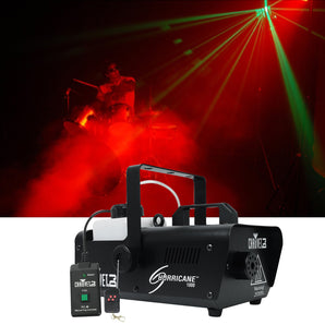 Chauvet DJ H1000 Hurricane 1000 Fog Machine+Remote+Transmitter Motion Sensor