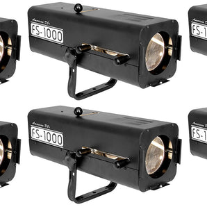 (6) American DJ FS-1000 Followspot Lights w/ 575W Halogen Lamp + Hanging Bracket