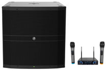 DRM18S 2000w 18" Powered DJ PA Subwoofer Sub+Dual Wireless Microphones