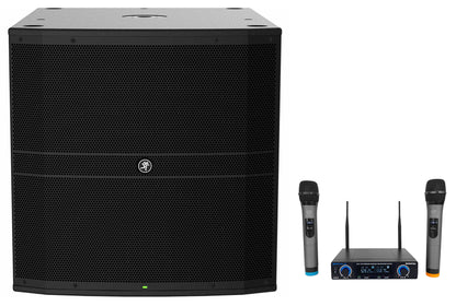 DRM18S 2000w 18" Powered DJ PA Subwoofer Sub+Dual Wireless Microphones