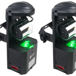 (2) American DJ ADJ Inno Pocket Roll DMX LED 12W Barrel Mirror Scanner Lights