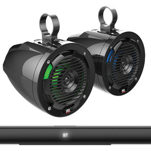 2 MTX MUD65PL 6.5" 100w Tower Roll Bar LED Speakers For Polaris RZR/ATV/UTV/Jeep