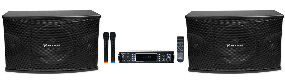 RPA70WBT Bluetooth Karaoke Amplifier/Mixer+(2) Mics+(2) 10 Inch Speakers