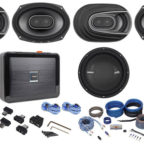 Alpine PDX-V9 900w 5-Channel Amplifier+4) Polk Audio 6x9" Speakers+12" Subwoofer