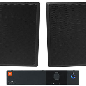 JBL CSA 140Z Commercial 70v Amplifier+(4) Black 5.25" Slim Wall Mount Speakers
