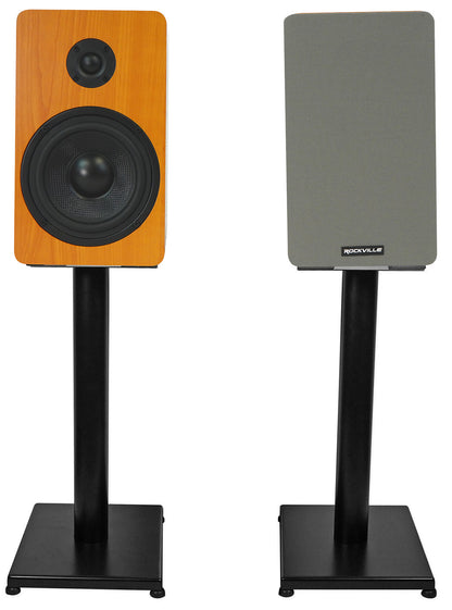 RockShelf 54C Classic 5.25" Home Bookshelf Speakers w/21" Stands