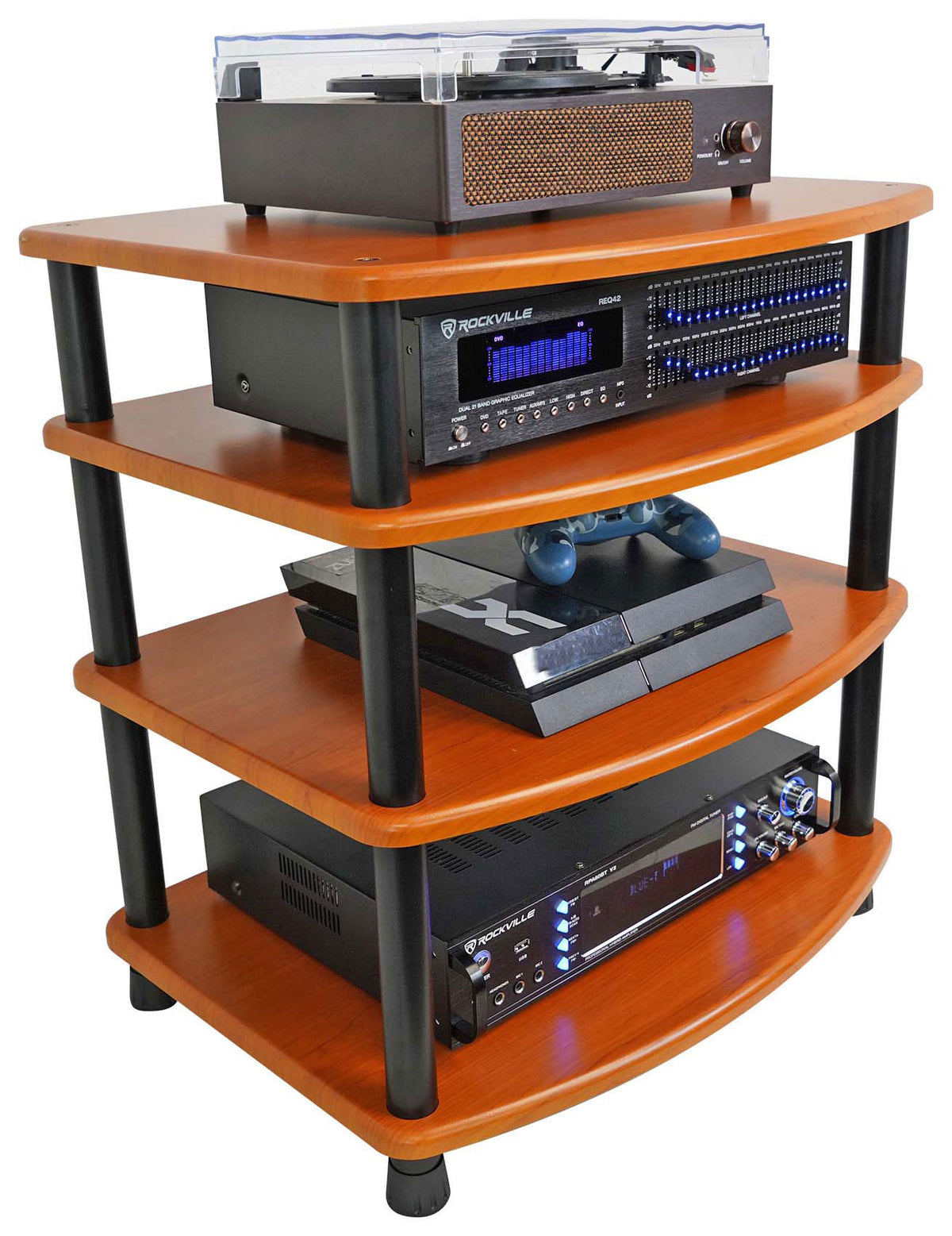 FLX Classic Wood 4-Shelf + Classic Wood Add-On Shelf Bundle