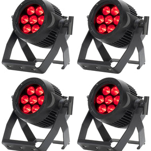 (4) American DJ Encore LP7IP 7x20 Watt Outdoor RGBL LED DMX Par Can Wash Lights