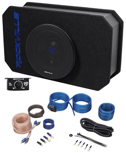 RMW8A 8" 800w Tunnel Slot Ported Powered Subwoofer Enclosure+Amp Kit