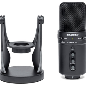 Samson 3" Podcasting Podcast Recording Monitors+Stands+Sub+Headphones+GTrack Mic