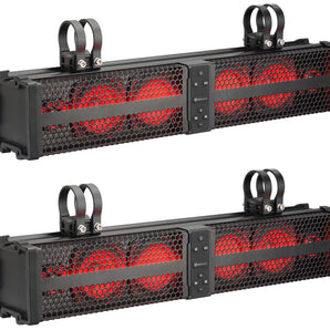 2 Rockville XBAR-24 24"ATV/UTV Soundbar Bluetooth Speaker Systems w/LED+Wire Kit