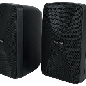 2 Rockville WET-40B 4" 70V Commercial Indoor/Outdoor Wall Speakers Black Swivel