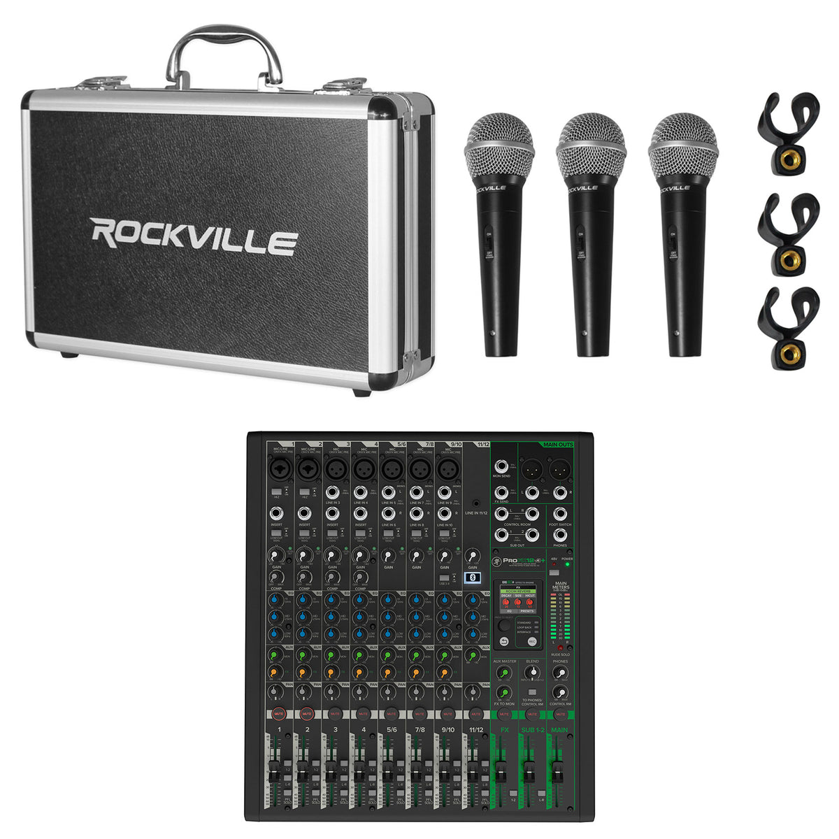 ProFX12v3+ 12-Channel Enhanced Effects Mixer w/USB + (3) Mics