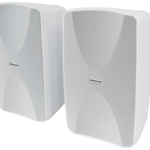 2 Rockville WET-6525W 6.5" 70V Commercial Indoor/Outdoor Wall Speakers in White