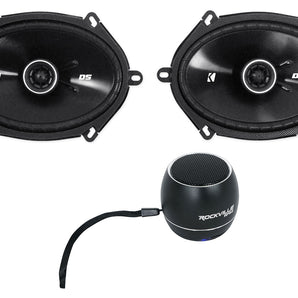 Pair Kicker 43DSC6804 DSC680 6x8" 200w Car Speakers+Portable Bluetooth Speaker