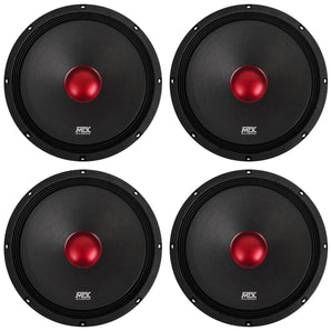4 MTX Thunder RTX128 12” 2400w 8-Ohm Mid-bass/Midrange Car/Pro Audio Speakers