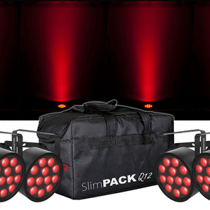 Chauvet DJ SlimPACK Q12 ILS (4) SlimPAR Q12 ILS RGBA Lights+DMX Cables+Carry Bag