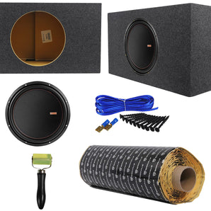 Memphis Audio MOJO 615D4 15" 4400w Competition Car Subwoofer+Vented Box+ROCKMAT