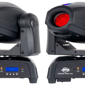 (2) American DJ FOCUS SPOT 2X 100W Cold White LED DMX Moving Head Spot Lights