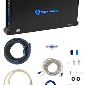 Rockville dB25 2800 Watt/700w RMS 2 Channel Car Amplifier+Memphis Audio Amp Kit