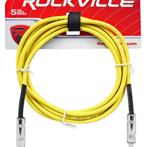 Rockville RCGT10Y 10' 1/4'' TS to 1/4'' TS Instrument Cable-Yellow 100% Copper