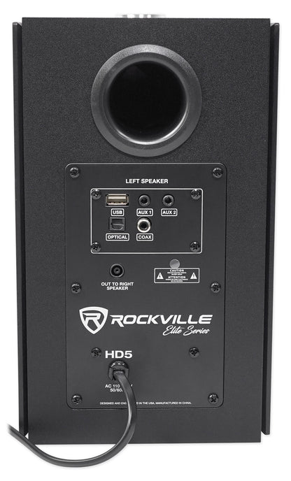 (2) HD5B 5" Powered Bluetooth Bookshelf Speakers w/21" Stands