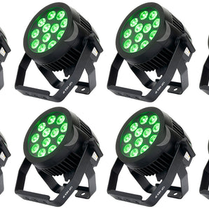 (8) American DJ ADJ 12P HEX IP Outdoor RGBAW + UV LED DMX Par Can Wash Up-Lights