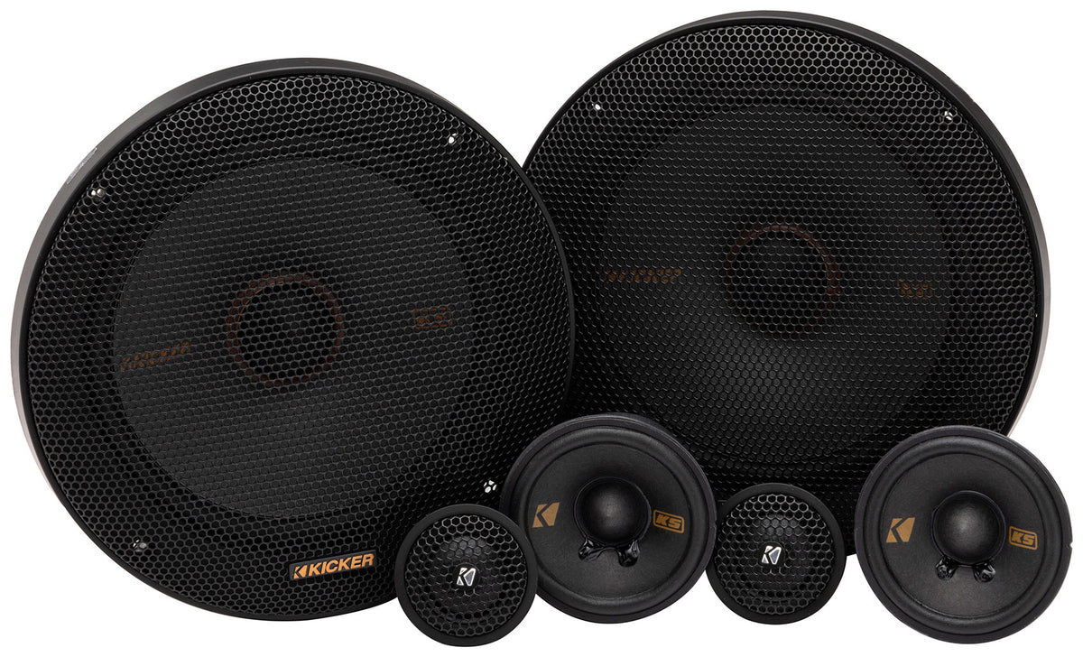 2) Kicker 51KSS365 6.5" + 2.75" 3-Way Car Audio Component Speakers w/1" Tweeters