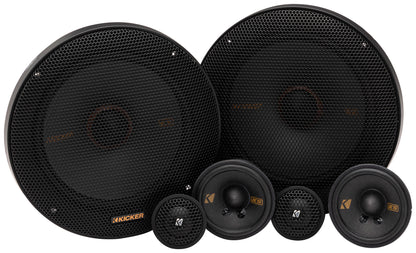2) Kicker 51KSS365 6.5" + 2.75" 3-Way Car Audio Component Speakers w/1" Tweeters