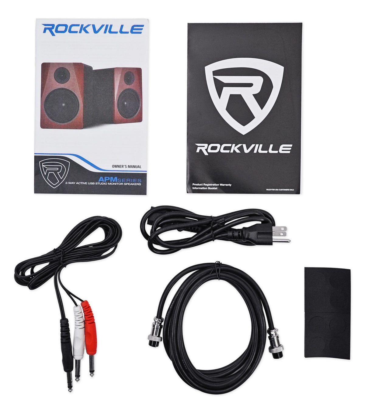 APM6W 6.5" 350 Watt USB Studio Monitor Speakers+Black 29" Stands