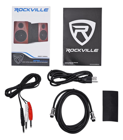 APM6W 6.5" 350 Watt USB Studio Monitor Speakers+Black 29" Stands