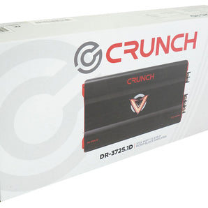Crunch DR-3725.1D 3725 Watt Car Stereo Mono Amplifier Class D 1-Ohm+Amp Kit