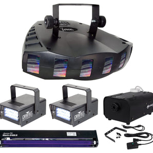 Chauvet DJ DERBY X DMX-512 Multi Colored Club Light+Fogger+2) Strobes+Blacklight