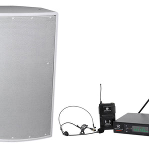Peavey SP 2 2000w 15" Church Speaker+Headset Mic 4 Church Sound Systems In White
