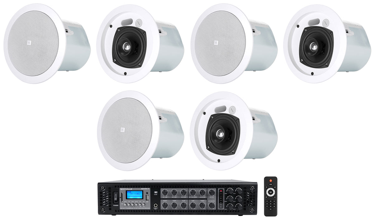 Control 24CT Ceiling Speakers with RCS180-6 6-Zone Amplifier