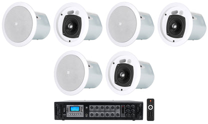 Control 24CT Ceiling Speakers with RCS180-6 6-Zone Amplifier