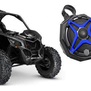 6.5" Roll Bar Roll Cage Tower Speakers for Can-Am Maverick X3+Pods+Blue Grills