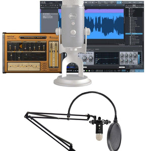 Blue Yeti Pro Studio USB Recording Microphone+Software+Boom Arm+Pop Filter