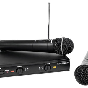 SAMSON Stage 200 Dual VHF Handheld Wireless Microphones Vocal Mics - D Band