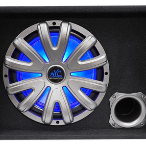 NYC Acoustics NSE12L 12" 1200w Powered/Amplified Car Subwoofer/Sub Enclosure+LED