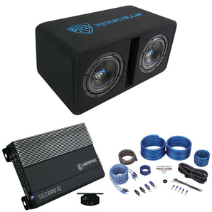 Rockville DV8K52 Dual 8" K5 1600w Subwoofers+Vented Sub Box+Memphis Amplifier