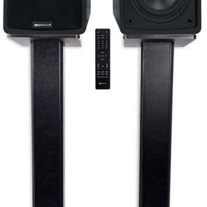 Rockville ELITE-5B 5.25" Powered Bookshelf Speakers Bluetooth/Optical+28" Stands