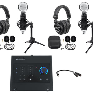 2-Person Podcast Podcasting Recording Kit w/Presonus Quantum ES2 Interface