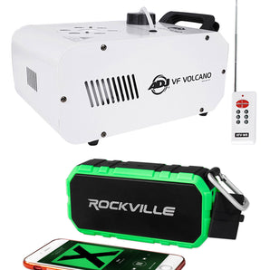 American DJ ADJ Vertical Fog Machine Smoke Fogger  w/ LEDs + Bluetooth Speaker