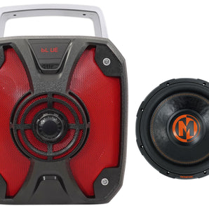 Memphis Audio MJP1222 12" 1500w MOJO Car Subwoofer Sub+ROCKBOX Home Speaker